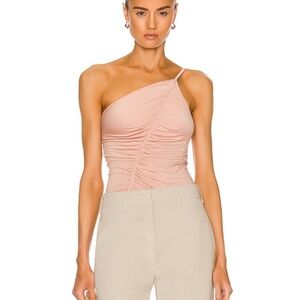 Enza costa ruched one shoulder tank top
